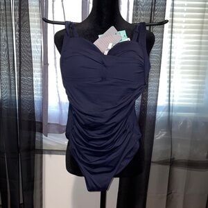 Elegant Navy One-Piece Swimsuit
